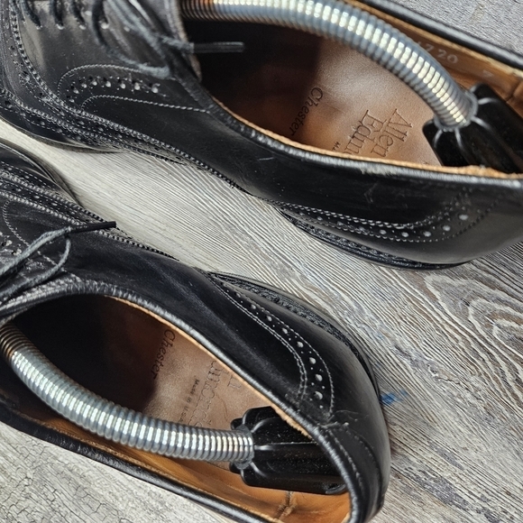 Allen Edmonds Chester shoes Black Oxford wingtips Black Men's 7.5 - Picture 6 of 12